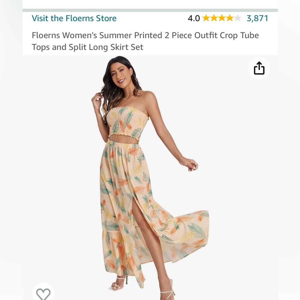 Two piece floral skirt/top.